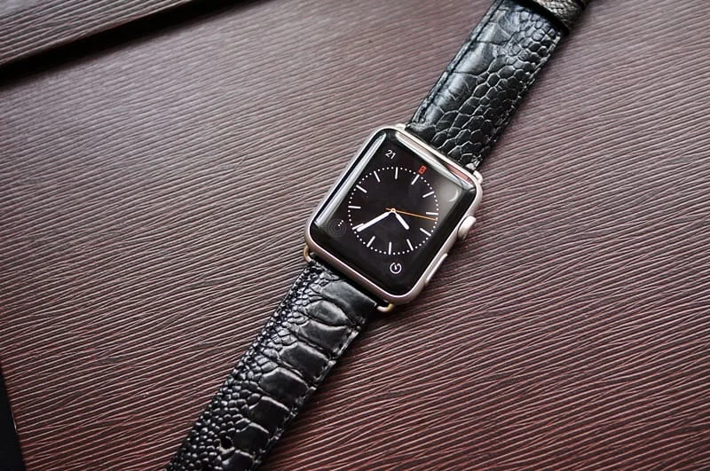 Handmade Ostrich Leg Strap 5 incl. Lugs Adapter + Dragon Buckle for Apple Watch (or Apple Watch Sport) 42mm or 38mm – image 5